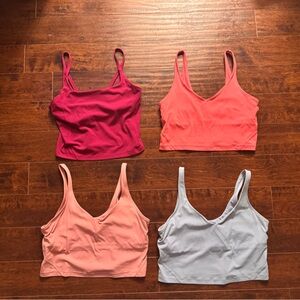 Lululemon 4 pack of 3 align tanks and 1 nulu shelf tank